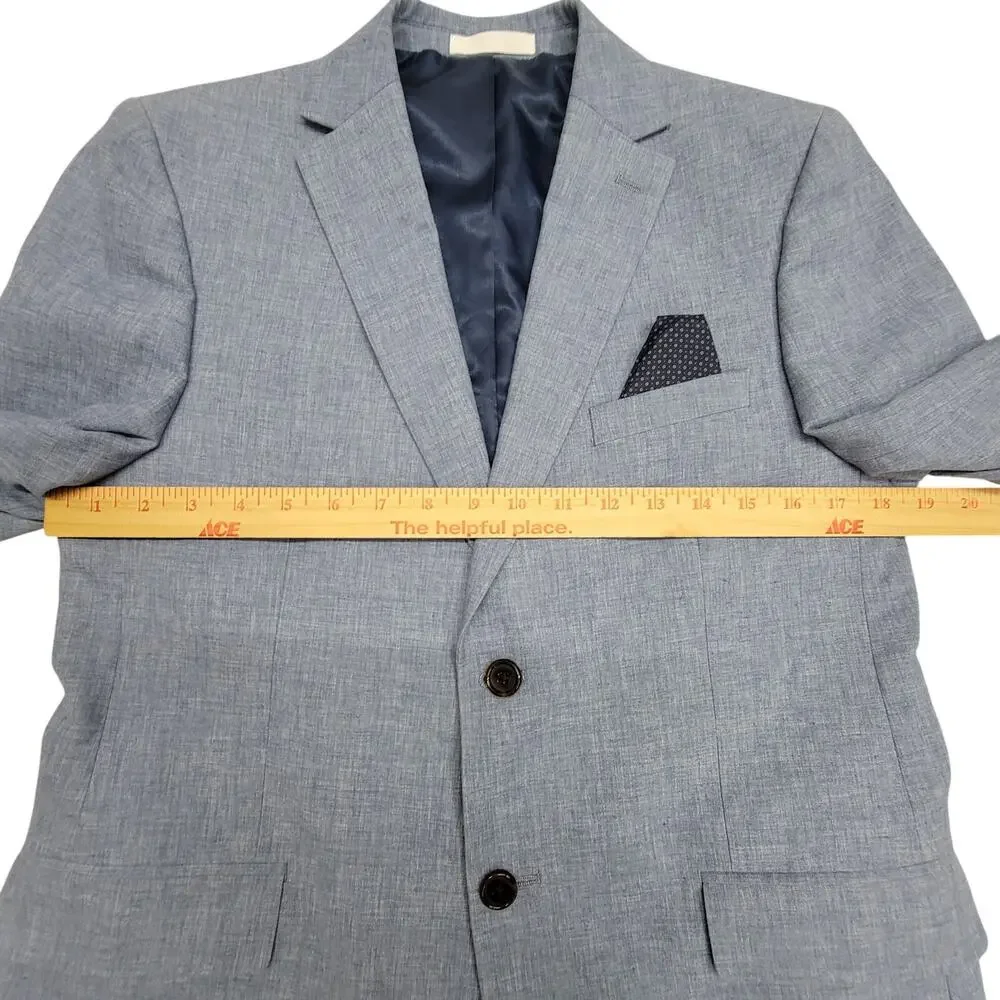 Brooks Brothers Boys 18R Blue Linen Blend Blazer Jacket Sport Coat 18 Regular